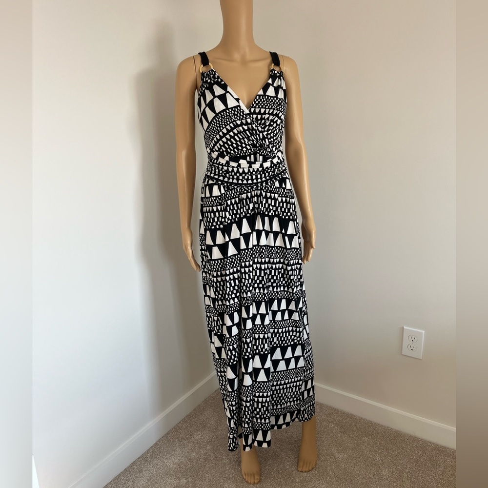 Vince Camuto Black and White Patterned Dress